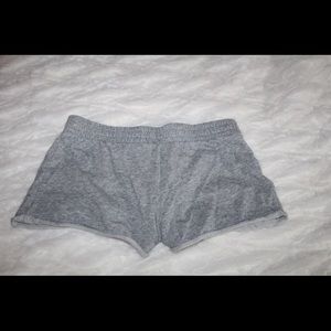 gray sweatpants shorts